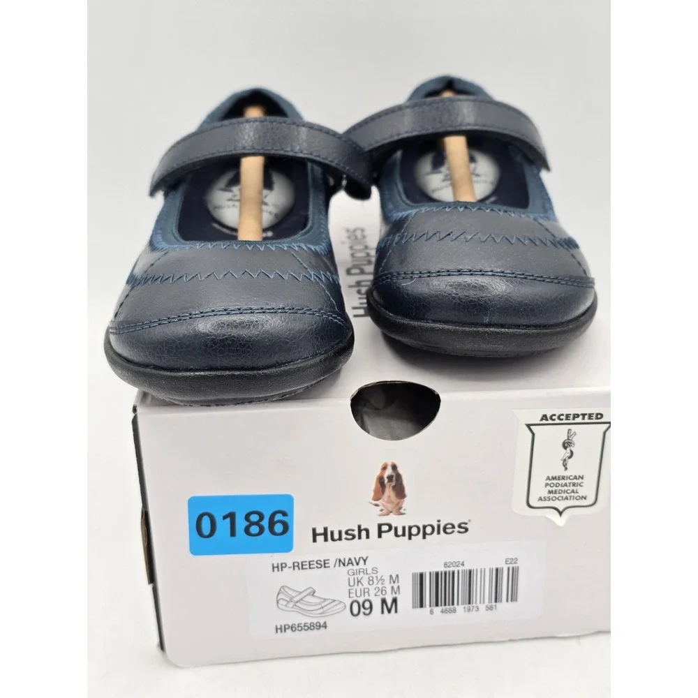 Hush Puppies Girls child Hp-reese Mary‎ Jane Flat, Navy, 9 M Little Kid US